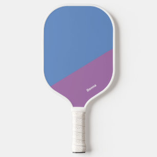 Lila und blauer Farbblock mit Name Pickleball Schläger
