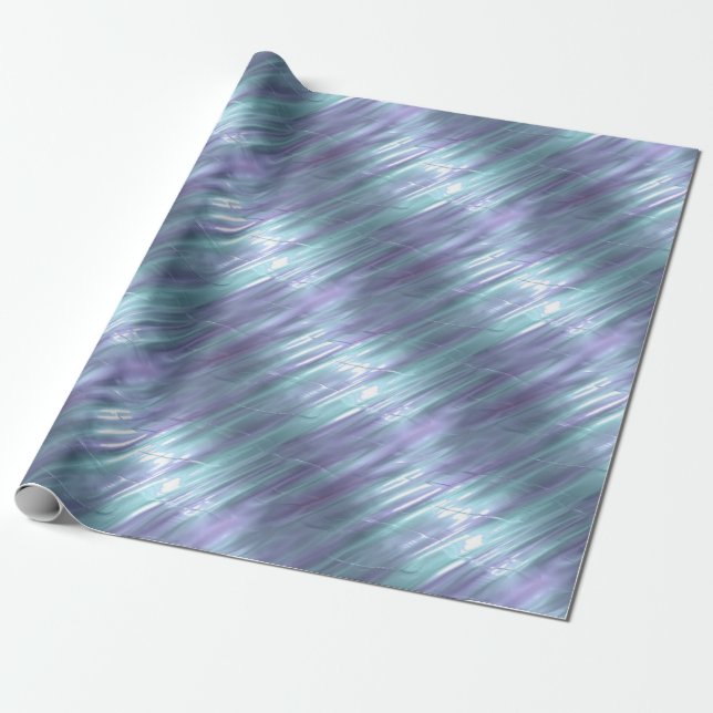 Lila und blauer Metallic-Effekt 2 Geschenkpapier (Ungerollt)