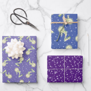 Lila und blaues 2. Geburtstagswrapping-Papier  Geschenkpapier Set