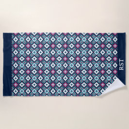 Lila und blaues Design Strandtuch