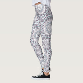 Lila und blaues geometrisches Mandala-Muster Leggings