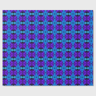 Lila und blaues Kaleidoskop-Fraktalmuster Geschenkpapier