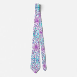 Lila und blaues Kaleidoskop Krawatte