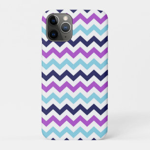 Lila und blaues Zickzack-Sparren-Muster Case-Mate iPhone Hülle