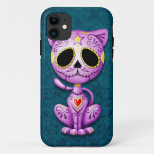 Lila und blaues Zombie-Zuckerkätzchen Case-Mate iPhone Hülle