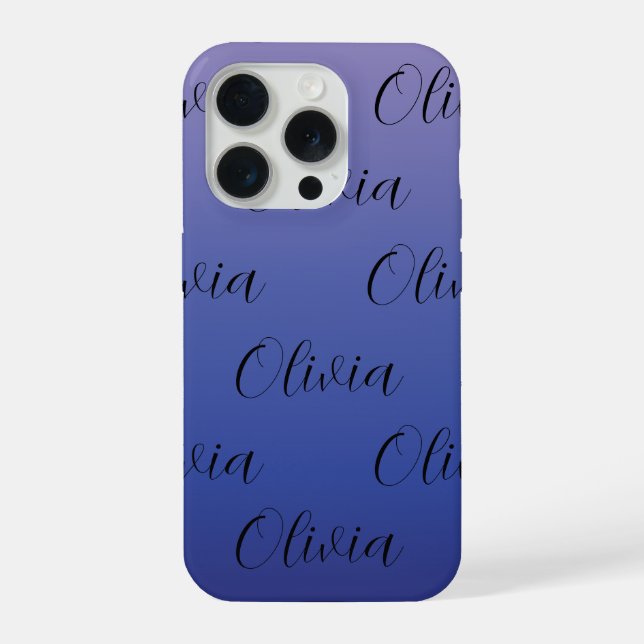Lila- und Blaugradient iPhone 15 Pro Hülle (Rückseite)