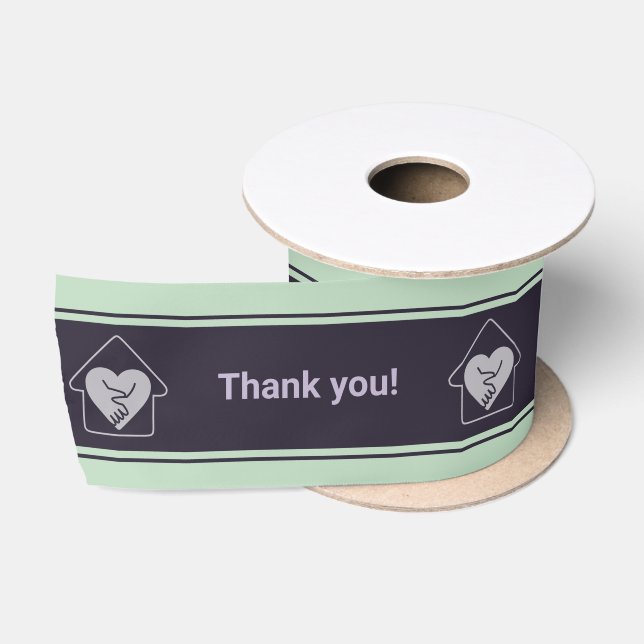 Lila und Blue Custom Logo Vielen Dank Satinband (Spule)