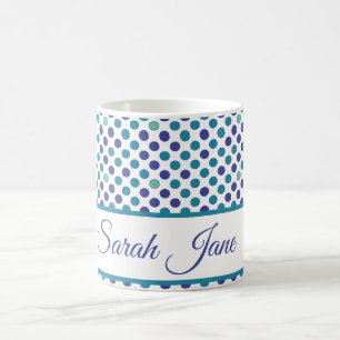 lila- und Blue-Polka-Punkte Benutzerdefinierter Sk Kaffeetasse