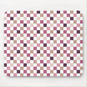 Lila und braun kariertes Mosaik Minimalist Mousepad