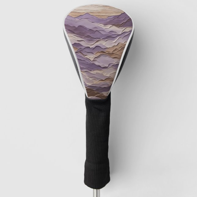 Lila und brauner Mystischer Berg Golf Headcover (Vorderseite)