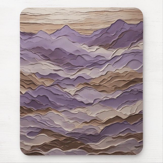 Lila und brauner Mystischer Berg Mousepad (Vorne)