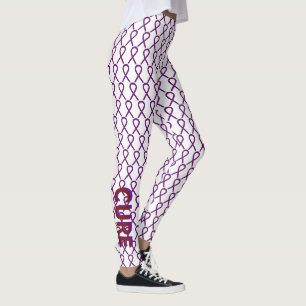 Lila und Burgund-Bewusstsein-Band-benutzerdefinier Leggings
