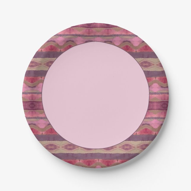 Lila und Burgund Pappteller (Vorderseite)