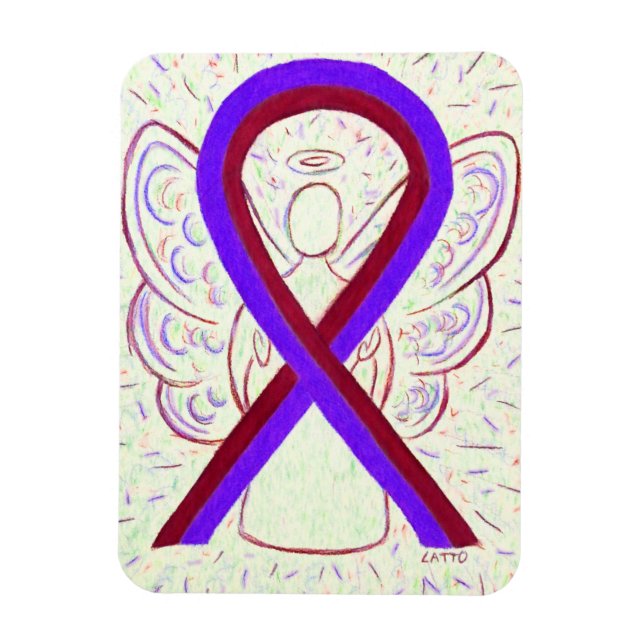 Lila und burgundische Angel-Magnete Magnet (Vertikal)