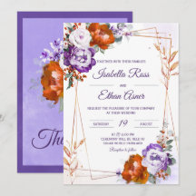 Lila und burnt Orange Hochzeit