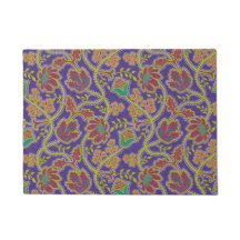 Lila und Chartreuse Blumen-Chintz