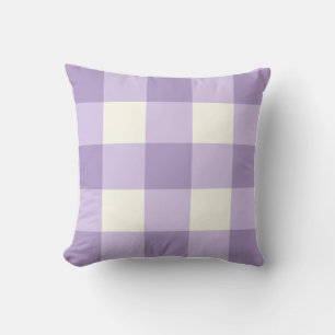 Lila und Cream Gingham Karos Throw PIllow Kissen