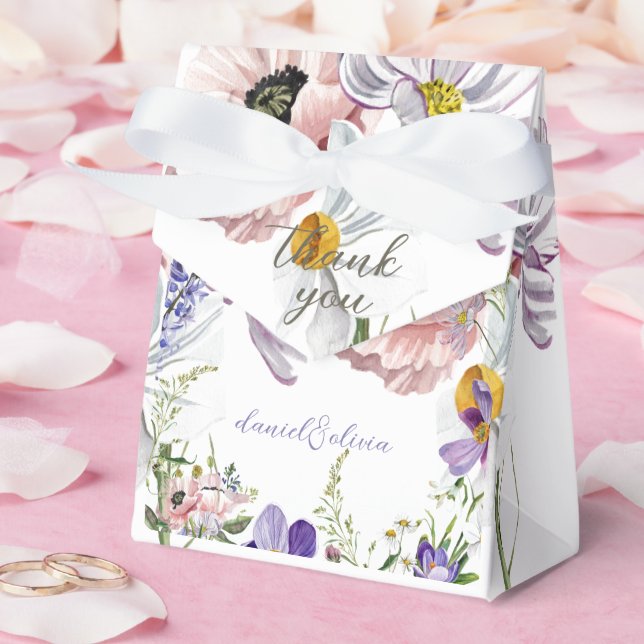 Lila und cremefarbene Blütenhochzeit Geschenkschachtel (Hochzeit)