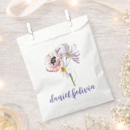 Lila und cremefarbene Blütenhochzeit Geschenktütchen