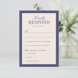 Lila und cremefarbene Hochzeit RSVP Karte