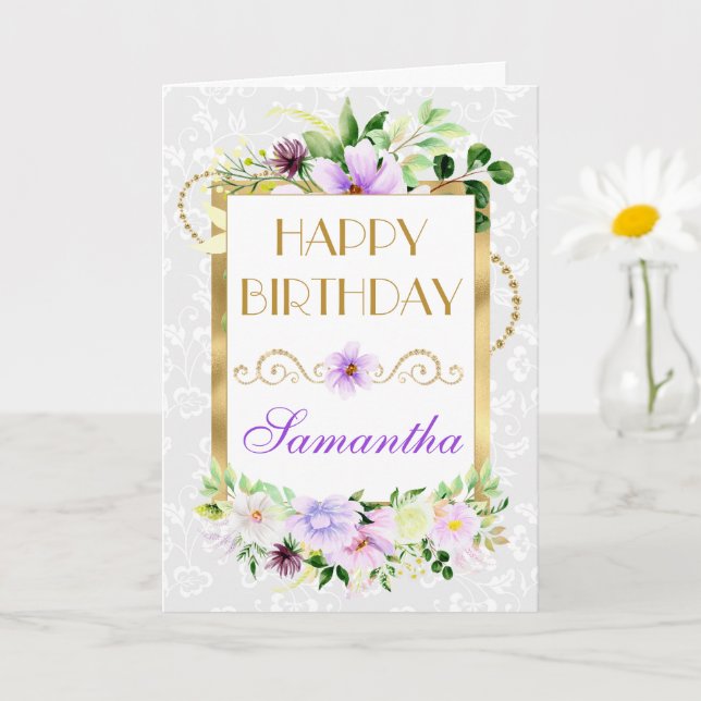 Lila und cremefarbene Sommer-Blume Goldene Fohlen  Karte (Kleine Pflanze)