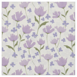 Lila und cremige Elfenbein-Blume Blumendruck Stoff