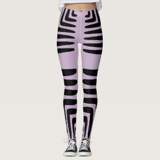 Lila und dicke schwarze Linien Leggings