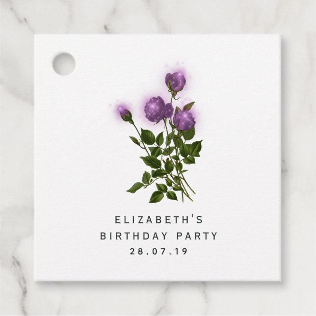 Lila und Elfenbein Geschenkanhänger (Vorderseite)