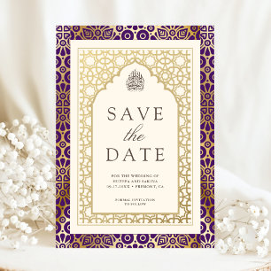 Lila und Elfenbein islamischer Bogen muslimische H Save The Date