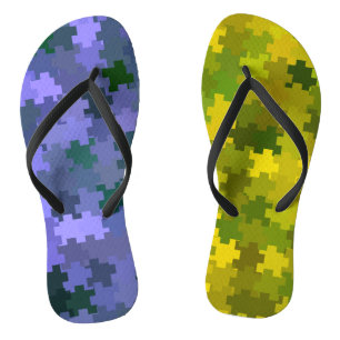 Lila und gelb flip flops