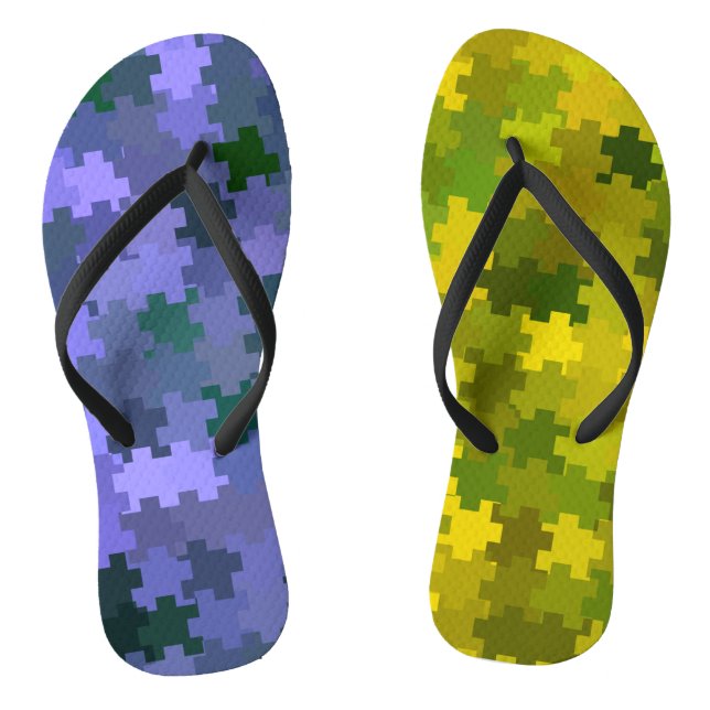 Lila und gelb flip flops (Fußbett)