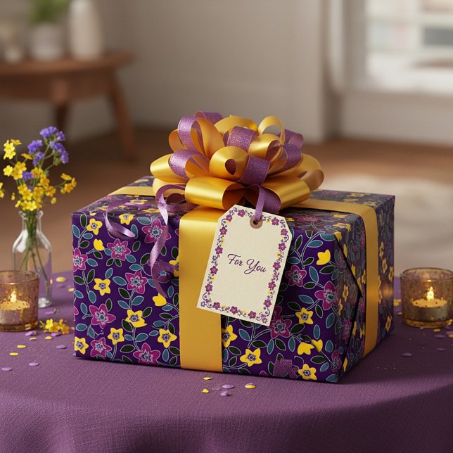 Lila und gelb geschenkpapier (Von Creator hochgeladen)