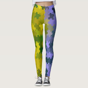 Lila und gelb leggings