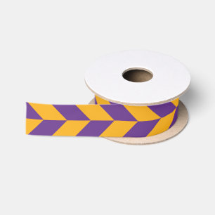 Lila und gelb Zickzack Zigzag Satinband