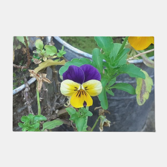Lila- und Gelbblüte  Fußmatte (Vorderseite)