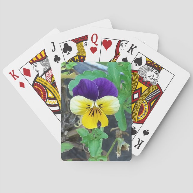 Lila- und Gelbblüte Spielkarten (Rückseite)