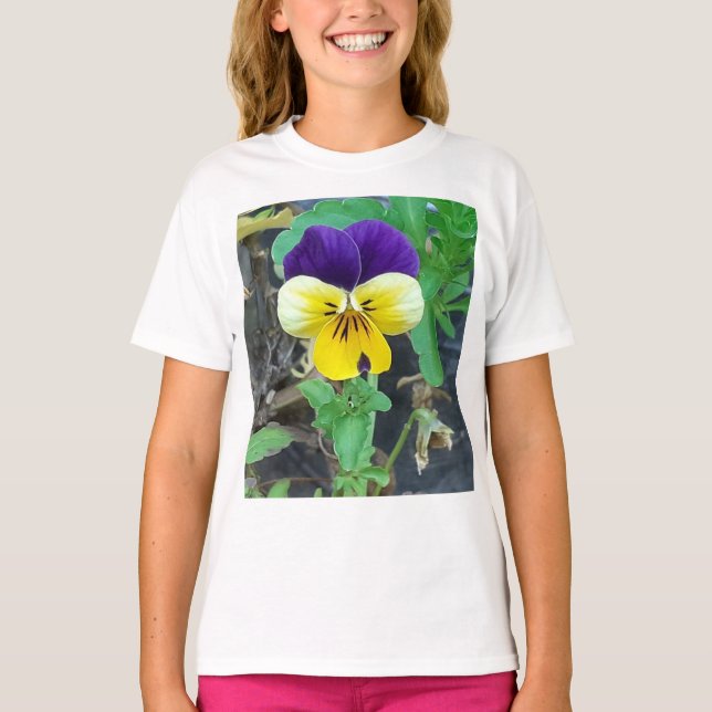 Lila- und Gelbblüte T-Shirt (Vorderseite)