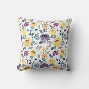 Lila und gelbe Blume Kissen