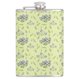 lila und gelbe Blumenmuster Flachmann