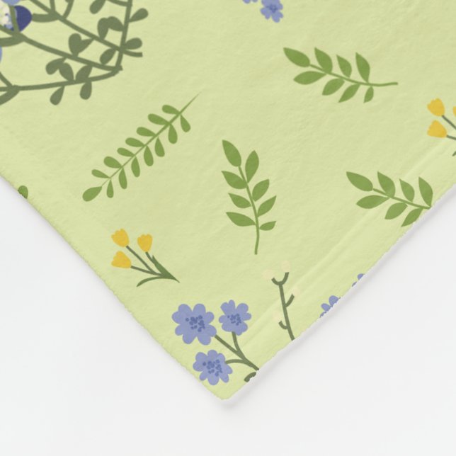 lila und gelbe Blumenmuster Fleecedecke (Ecke)