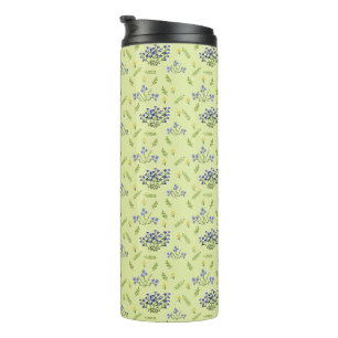 lila und gelbe Blumenmuster Thermosbecher