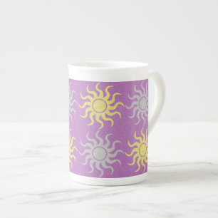 Lila und gelbe China Tasse