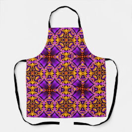 Lila und gelbe Gemusterte All-over-Print-Schürze Schürze