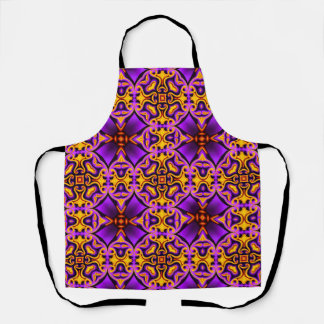 Lila und gelbe Gemusterte All-over-Print-Schürze Schürze