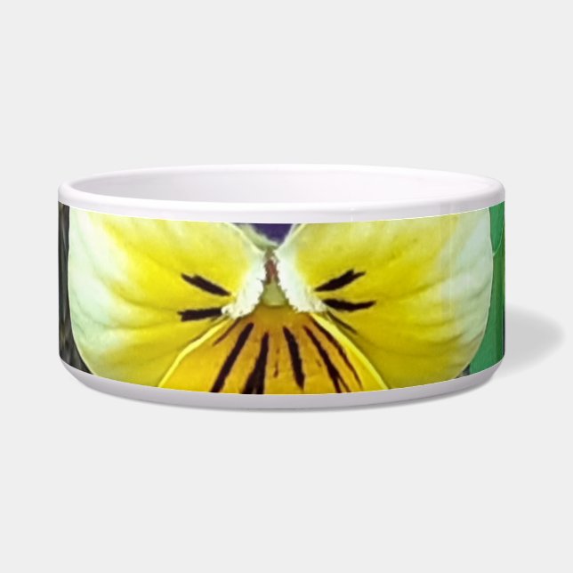 Lila und gelbe Pansy-Pet-Schüssel Napf (Vorderseite)