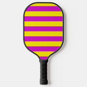 Lila und gelbe Streifen Pickleball Schläger