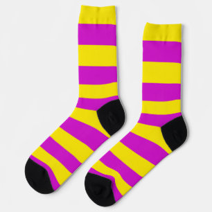 Lila und gelbe Streifen Socken
