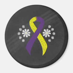 Lila und gelbe Tafel Magnet