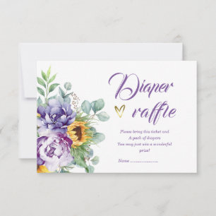 Lila und gelbe Windel-Raffle Einladung