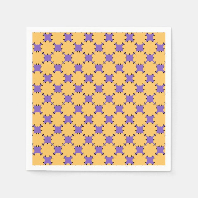 Lila und gelber Geo Serviette (Vorderseite)